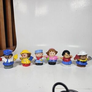 Vintage Fisher Price Little People Lot Of 6 Multiculture Railroad School